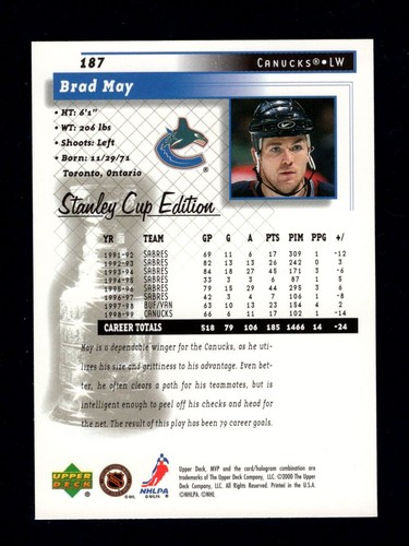 1999-00 Upper Deck MVP Stanley Cup Edition Hockey Cards You Pick - Only $1 Each - Picture 321 of 381