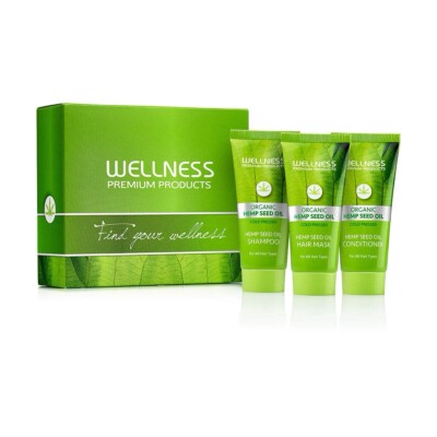 Wellness Premium Products Top 3 Travel Box, Intensive Shampoo, Conditioner, Mask