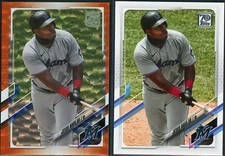 2021 Topps Series 1 Jesus Aguilar #164 Orange Ice Parallel /299 & Base
