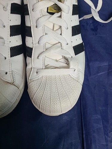 Adidas Superstar White Leather Black Stripe Men’s Shoes Sneakers C77154 Size 7 - Picture 6 of 13