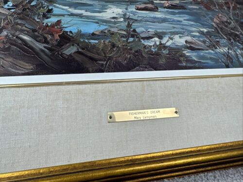 Raro Mary Lampman - Sueño de los pescadores - Pintura artística artista canadiense 27x33 - Imagen 3 de 7