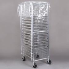 12 Full Size Dough Baking Bun Sheet + 20 Pan Commercial Bakery Rack + Cover Set