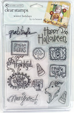 Autumn Leaves Clear Stamps Set "Winter Holidays" Halloween Fall Thanksgiving