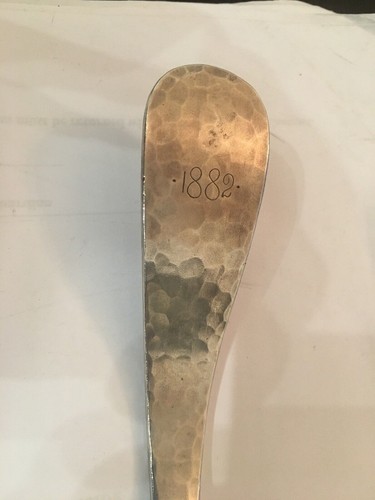 Mestolo zuppa estetica Dominick & Haff argento sterling martellato applicato insetti 1882 - Foto 9 di 11