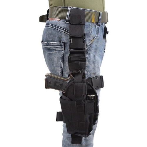 Funda táctica ajustable para pierna caída mano derecha dibujar muslo pistola funda bolsa - Imagen 6 de 7