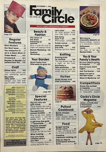 Family Circle magazine November 1986 Woman's sewing knitting cooking homemaking - Picture 2 of 6