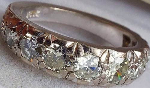 18Ct White Gold 1.4Ct Natural Diamond Eternity Wedding Band Dress Ring Size L - Picture 7 of 8