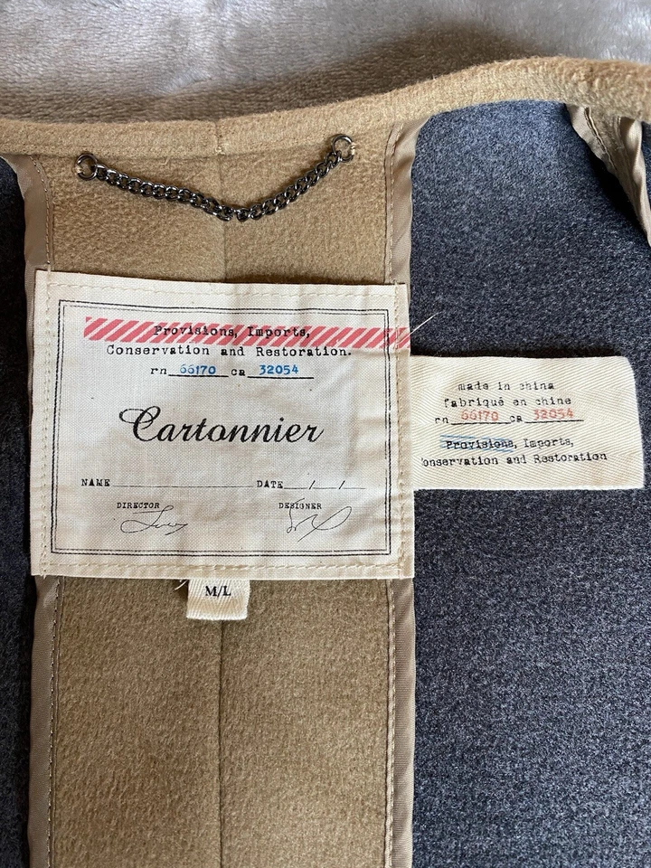 CARTONNIER ANTHROPOLOGIE Vista Poncho Cape Camel Gray M/L Oversize - Image 2 of 4