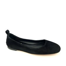 AGL Ballet Flats Black Womens 7.5 Suede Minimalist Luxury Designer Basic New