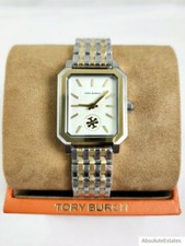 NEW Tory Burch Robinson Two Tone Gold & Silver Watch TBW1501 Logo NIB NWT