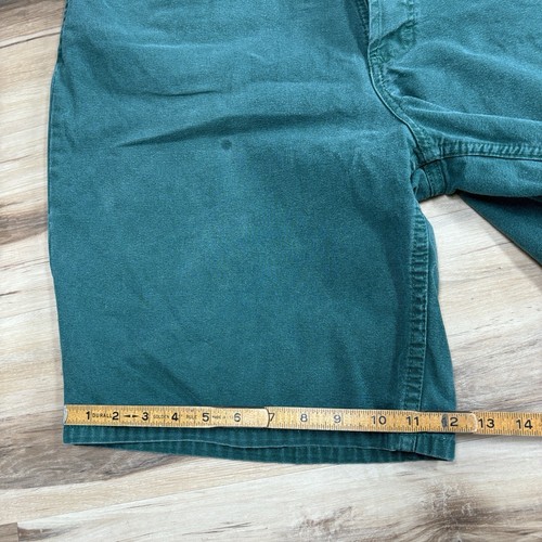 Vintage J Crew Shorts Mens 36 Jorts Jean Shorts Button Fly 90s Green Baggy USA - Picture 7 of 8