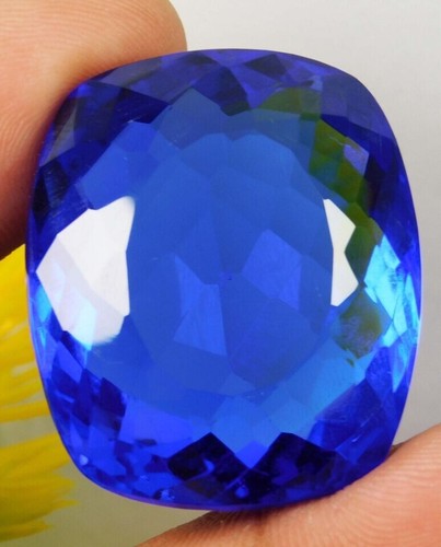 Large Blue Tanzanite 78.50 Ct. Cushion Cut AAA+ Loose Gemstone Gift for Birthday - Picture 3 of 6