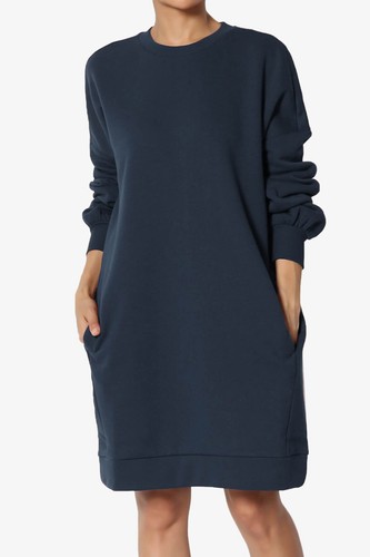 TheMogan S~3X Casual Oversized Crew Neck Fleece Sweatshirts Loose Pullover Tunic - Picture 57 of 152
