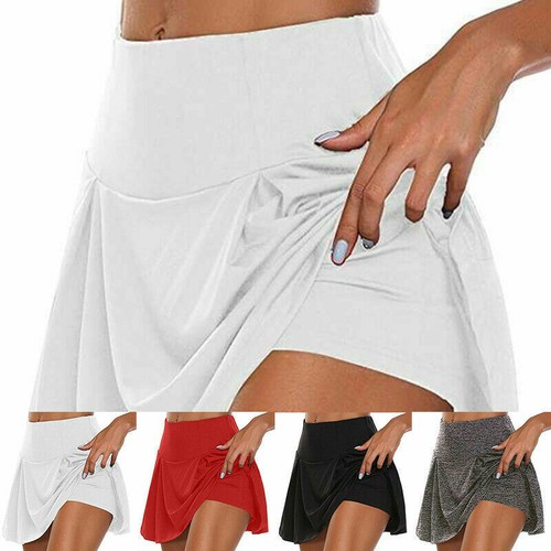 Women Pleated Tennis Golf Skirt with Shorts Workout Running Skort Yoga Gym Dress - Picture 4 of 25
