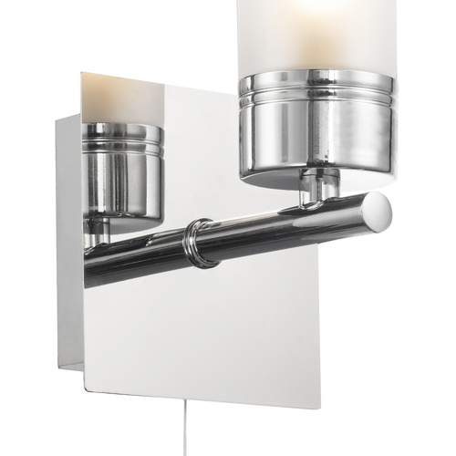 Compact Designer IP44 Rated Bathroom Wall Light Fitting with Tubular Glass Sh... - Picture 3 of 6