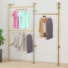 Industrial Pipe 3 Shelves Clothes Organizer Wall-mounted Clothing Display Rack