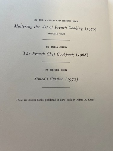 Mastering the Art of French Cooking by Julia Child & Beck Vol. 1, 2 1961 & 1970 - Bild 8 von 13