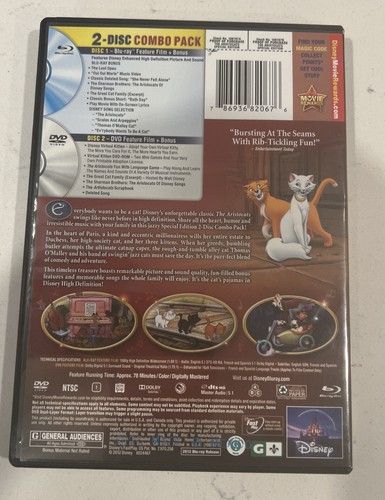 4 Blu Ray DVDs Lady & Tramp Diamond Ed. Two Disc, Aristocats Frozen Aladdin Diam - Picture 6 of 11