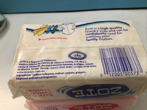 Zote Laundry Soap Bars - White (1) And Pink (1) 14.1 Oz - Picture 5 of 8