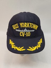 Vintage Navy USS Yorktown CV-10 Embroidered Hat Snapback Made In USA Northstar