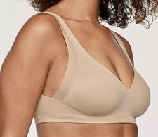 WARNERS No Side Effects 2 Pack Wireless Lightly Lined Nude Black Bra Womens Sz M