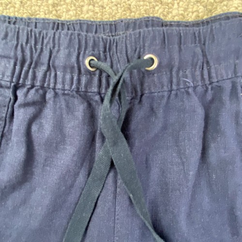 Nautica Shorts Womens Extra Large Blue Linen Blend Stretch Waist Pockets Pull-On - Picture 2 of 13