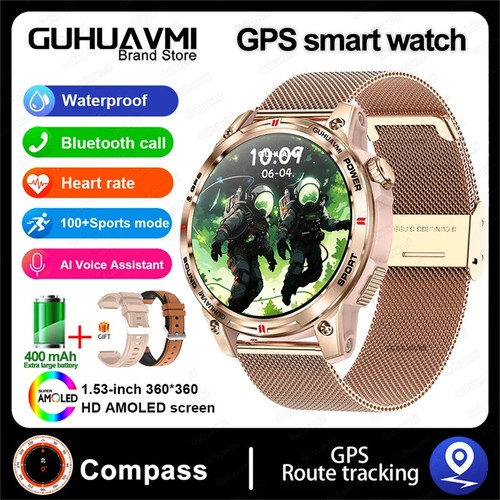 GPS Outdoor Professional Sports Smart Watch Men Women Heart Rate BT Waterproof - 第 33/48 張圖片