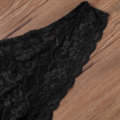 Men's Floral Lace Sissy Pouch Panties See Through Bikini Briefs Lingerie Thongs - Picture 3 of 125