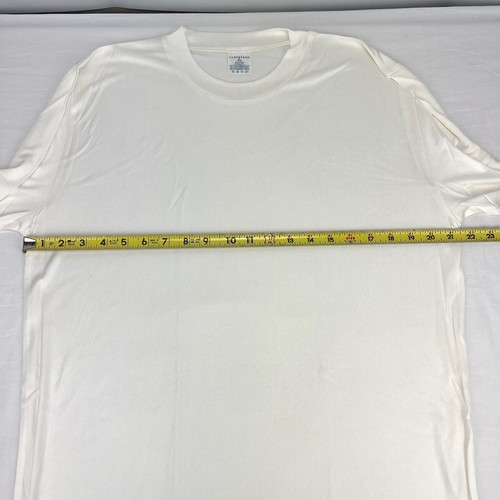 Lands' End Herren Seide Langarm Hemd Basisschicht Elfenbein Weiß Rundhalsausschnitt Oberteil XL - Bild 3 von 6
