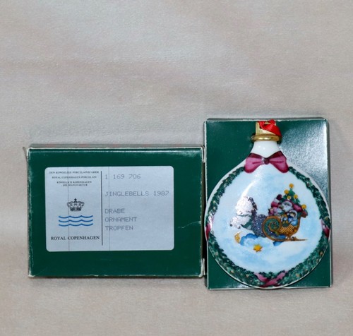Royal Copenhagen ~ Jingle Bells ~ Porcelain 1987 Drop Ornament Denmark IOB - Picture 13 of 20