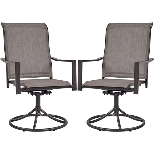 Outdoor Patio Swivel Chairs, Rocker Dining Chairs with Metal Frame for Lawn Deck - Picture 9 of 14