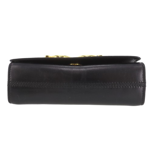 Salvatore Ferragamo Gancini Used Mini Chain Shoulder Bag Black Leather #AH228 A - Picture 4 of 11