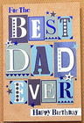 Dad Birthday Card ~ For the Best Dad Ever Birthday Card ~ Modern Design 9"x 6"