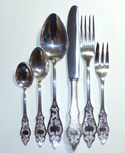 Rare 64pc Full Set ROBBE & BERKING Friesen 90gr Silver Plated Flatware for 12 - Picture 16 of 16