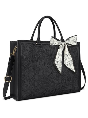 Laptop Bag For Women 15.6 Inch Laptop Tote Bag Waterproof Leather Computer Tote