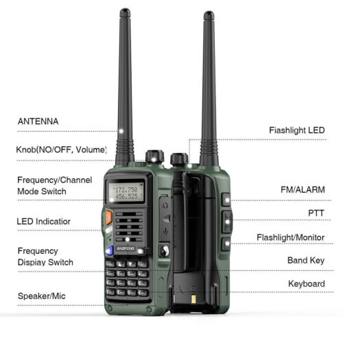 BAOFENG VHF/UHF TRI-BAND WALKIE TALKIE TWO WAY RADIO FM HAM LONG RANGE RADIO 10W - Bild 14 von 50