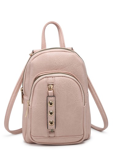 Boutique Pocket front Woman Faux Leather Mini Small Backpack Back bag 2 Compartm - Picture 13 of 15
