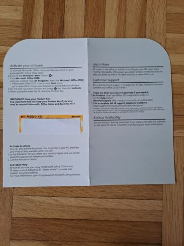 MS Office Home and Business 2010 Product Key only, English - Bild 3 von 3