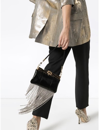 NEW Exotic GUCCI Broadway Pythonskin Bag With Crystal Fringe @authenticfab - Picture 12 of 12