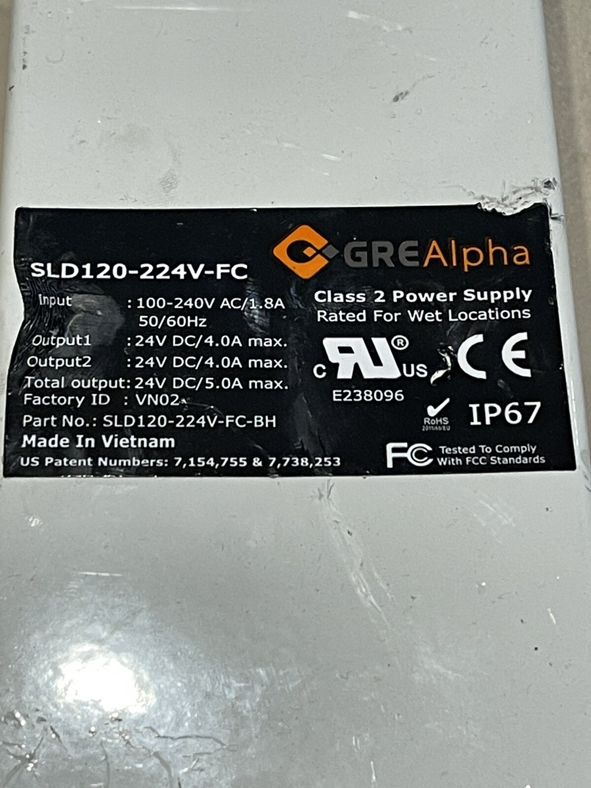GREAlpha SLD120-224V-FC 100-240V Class 2 Power Supply GREAlpha SLD120-224V-FC 100-240V Class 2 Power Supply
