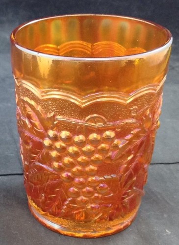 Vaso plano Imperial Glass DE COLECCIÓN CARNAVAL NARANJA 473 EXCELENTE ESTADO - Imagen 1 de 3