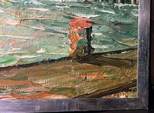Nautical Coastal Landscape Impressionist Oil Painting Ships Boats Seascape Docks - Picture 15 of 23