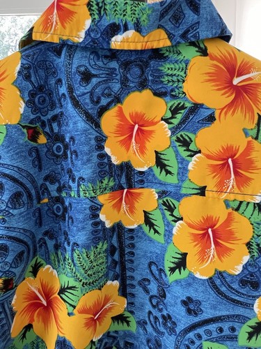 Camisa Tropical Hawaiana MCD Para Hombres M Botón Frontal Floral Algodón Vacaciones Años 90 De Colección - Imagen 7 de 8
