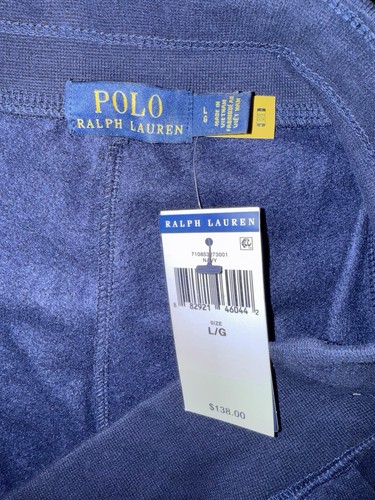 Polo Ralph Lauren pantaloni jogger uomo LG pile navy + patch P a righe Letterman - Foto 17 di 19