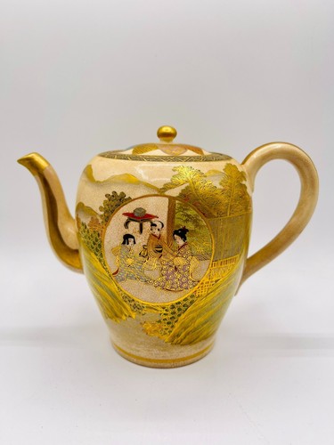 Antiguo juego de té japonés Satsuma Hakusan Meiji 1868-1912 pintado a mano TÚ ELIGES - Imagen 10 de 40