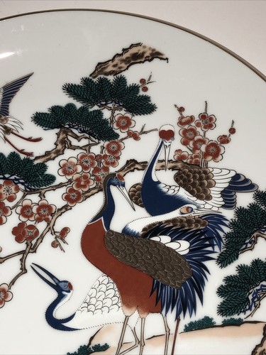 Vintage Japanischer Speiseteller Kranich Bonsai - Bild 2 von 4
