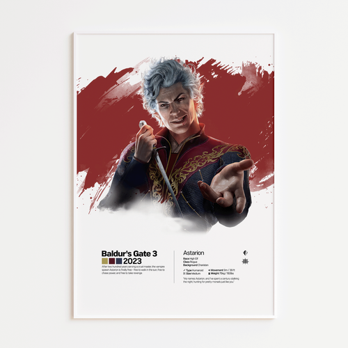 Baldur's Gate 3 Character Art Posters/Prints, Wall Art, Unframed, A5 & A4 - Picture 2 of 7