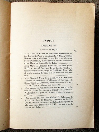 PRESIDENT POLK DIARY ENTRIES RELATED TO MEXICO Published in Mexico SPANISH Text - Picture 5 of 12