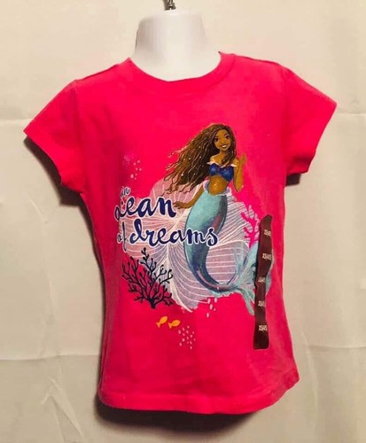 Disney Girls Size XS (4/5) T-Shirt Ariel-Little Mermaid Pink New With Tags - Picture 12 of 24