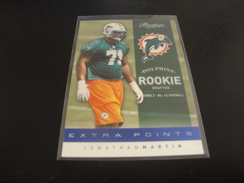 2012/12 Prestige "Extra Points" BLUE #/999 JONATHAN MARTIN RC #228 Dolphins - Picture 1 of 1
